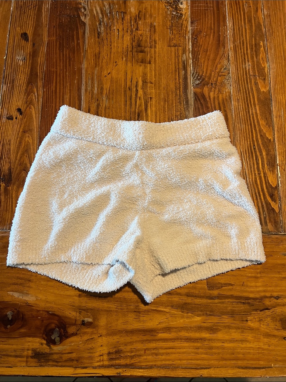 Ptula’s Women's White Terry Lounge Shorts